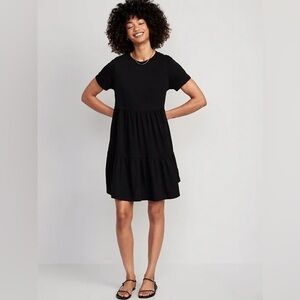 NEW Old Navy | Jersey Black Tiered Dress